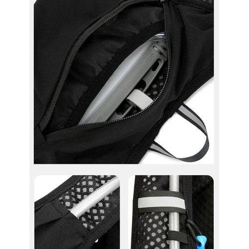 Running Vest for Women Men, Lightweight Hiking Water Backpack, Water Bladder and Soft Flasks, Breathable Pack for Hiking Trail Running Cycling Marathon (B-Black(with Water Bladder), M)