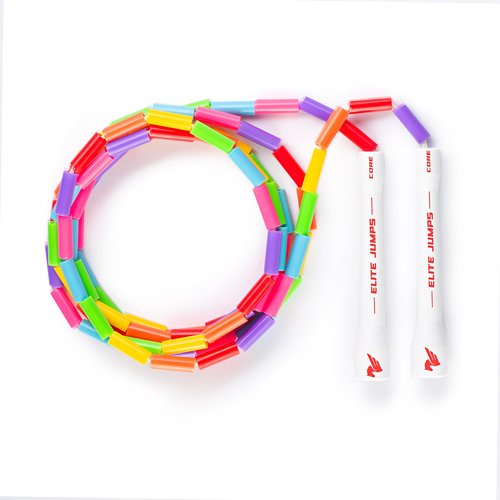 Beaded Kids Exercise Jump Rope - Segmented Skipping Rope for Kids - Durable Shatterproof Outdoor Beads - Light Weight and Tangle Free Exercise Training - Easily Adjustable Kids Jump Rope for Fitness - 7ft