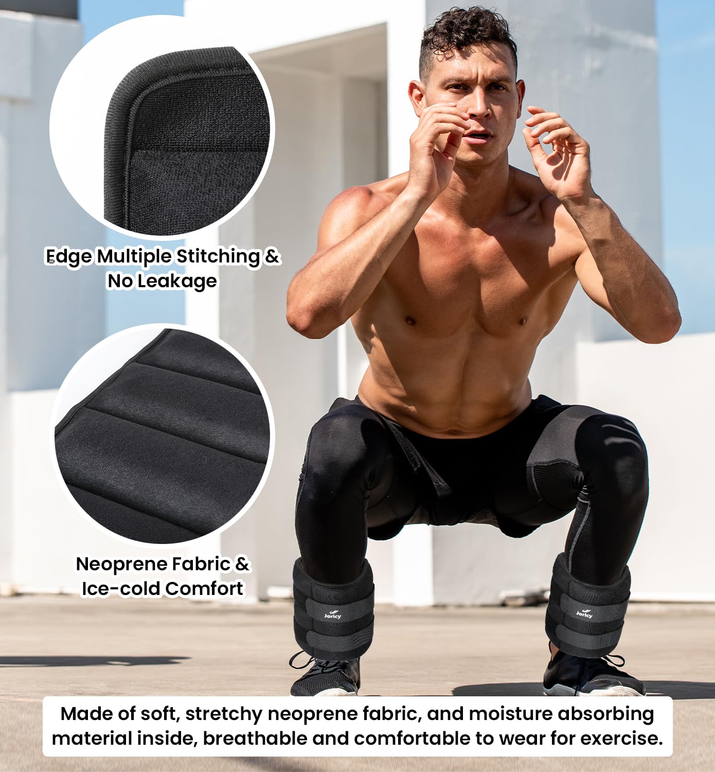 Ankle Weight, Wrist Leg Arm Weights for Women Men with Adjustable Straps, A Pair of 20LBS(10 LB Each Weight) Strength Training Weighted for Walking Yoga Jogging Running Dance, Black