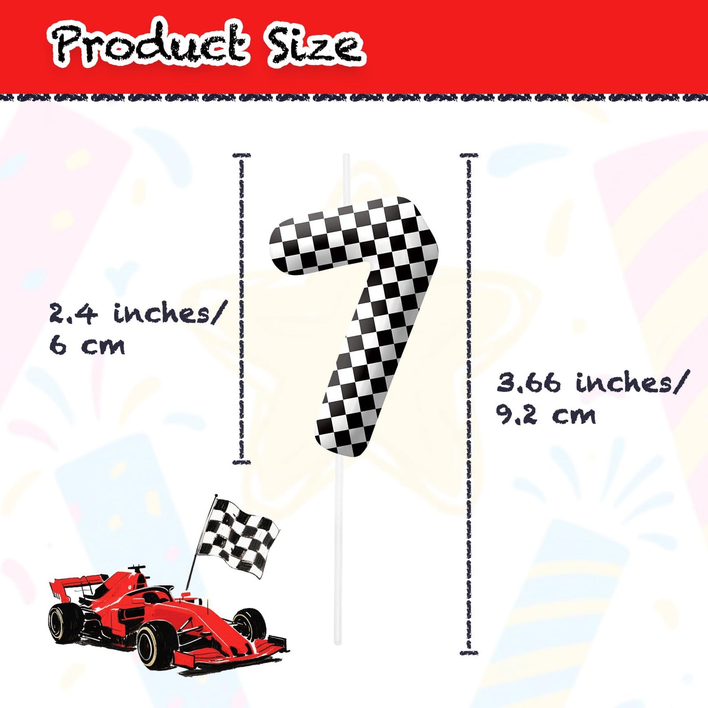 Racing Cars Number 70 Birthday Candles, Black White Checkered Flag Themed Cake Topper for Boys Girls, Cake Decorations for Birthdays, Race Car Theme Party Supplies, Candles for Party Decorations