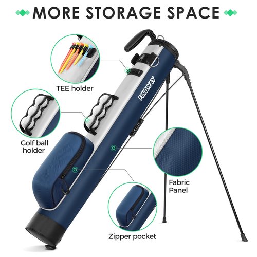 Findway Golf Stand Bag, Small Golf Bag for The Driving Range, Par 3 and Executive Courses, Lightweight Golf Club Carry Bag with Ball Holder and Pockets for Men Women