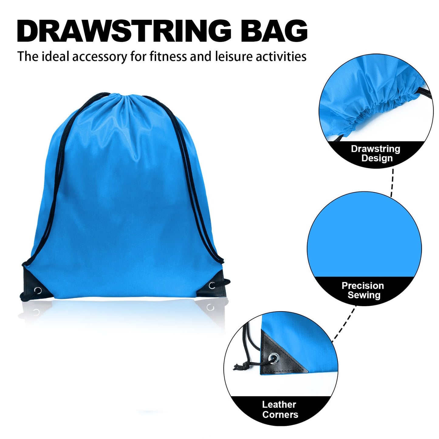 GoodtoU 100Pcs Draw String Back Bag, 20 Color Large Capacity Drawstring Backpack Printable Drawstring Bags Bulk for Sports, Travel, Team, Swimming, Beach