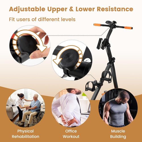 Toolsempire Pedal Exerciser Bike for Seniors, Hand Arm Leg Knee Physical Therapy Exercise Bike with Monitor, Indoor Adjustable Fitness Equipment for Rehabilitation Recovery