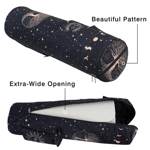 Yoga Mat Bag Full-Zipper Yoga Mat Carrier with Extra Wide Adjustable Strap 2 Multi-Functional Storage Cargo Pocket Stylish & Functional Yoga Bag Pilates Bag for Women & Men