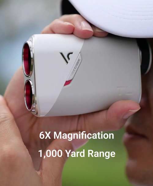 Voice Caddie TL1 Laser Rangefinder with Pin Tracer Technology, V-Algorithm, 2 Color OLED and Magnet, Matte Gray, 4.27'' x 1.6'' x 2.92''