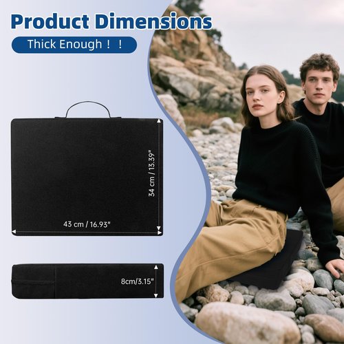 FirstGift 3.15" Thick Waterproof Stadium Seat Cushion for Bleachers, Portable Padded Chair for Sports Events, Concerts, Outdoor Mat – Lightweight & Comfortable