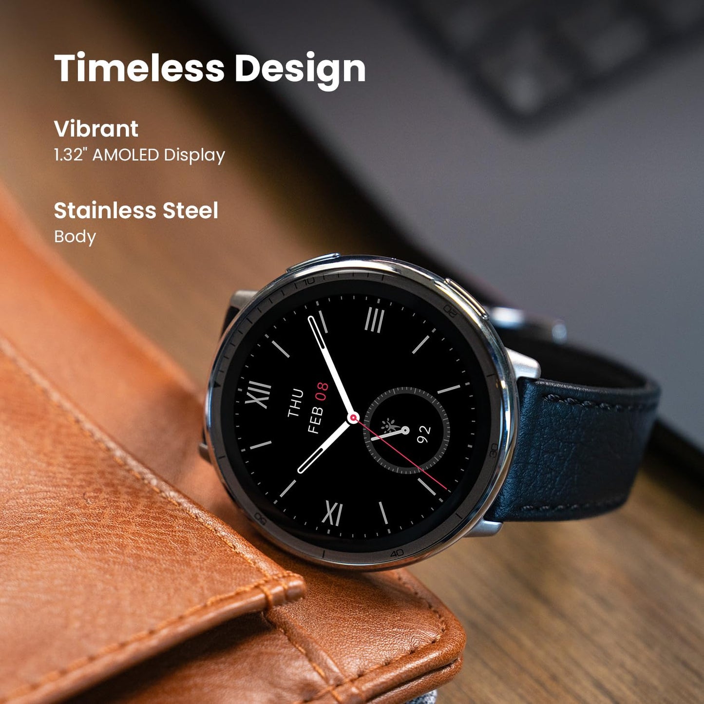 Amazfit Active 2 Smart Watch 44mm, GPS Maps with Direction, Fitness Tracker, 10 Day Battery, Sleep Monitor, 160+ Sport Modes, Water Resistant, Black Silicone (Renewed)