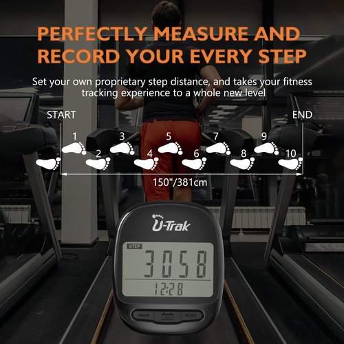 Pedometer for Walking Simple Step Counter Accurate Step Tracker Pedometer Clip On with 7 Days Memory Distance Miles/Km, Calorie Counter, Clo (Black)