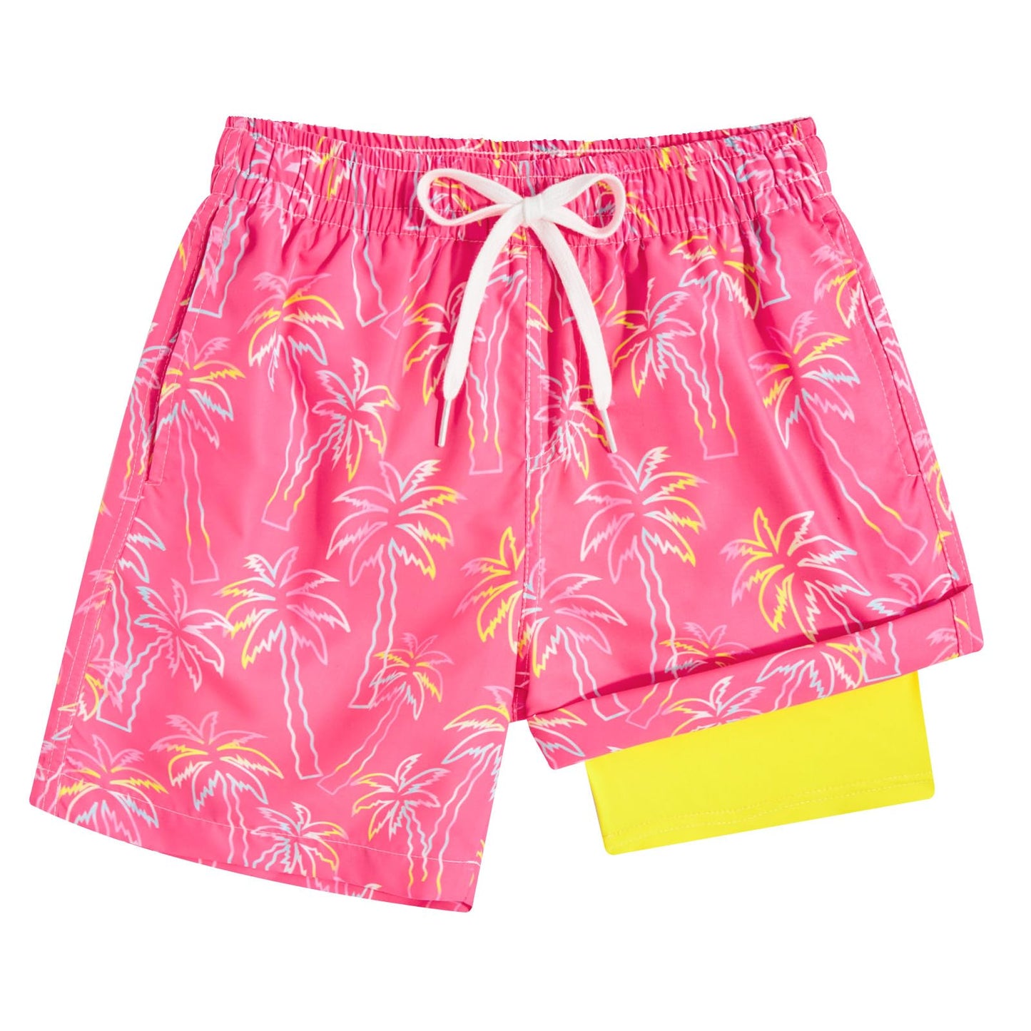 swimsobo Boys Swim Trunks 10-12 Years Compression Liner Swim Shorts Hawaiian Bathing Suit with Swimsuit Boxer Surfing Shorts