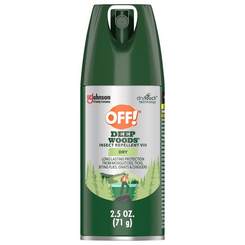 OFF! Deep Woods Travel Size Insect Repellent Aerosol, Dry, Non-Greasy Formula, Bug Spray with Long Lasting Protection from Mosquitoes, 2.5 oz