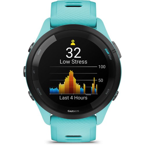 Garmin Forerunner 265 Running Smartwatch, Colorful AMOLED Display, Training Metrics and Recovery Insights, Aqua and Black, 46 mm (Renewed)