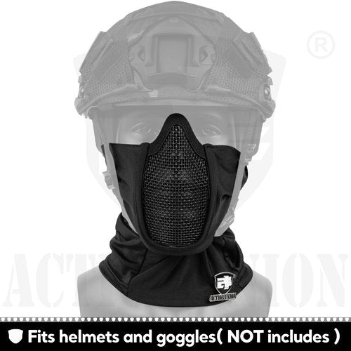 ACTIONUNION Tactical Airsoft Balaclava Mesh Mask Set (Tan)