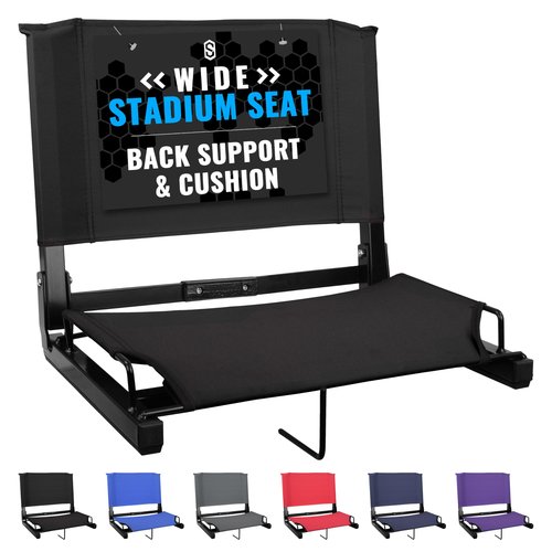 Sports Unlimited - Bleacher Chairs with Back and Cushion - Stadium Seats with Back Support Wide and Regular, Stadium Chair