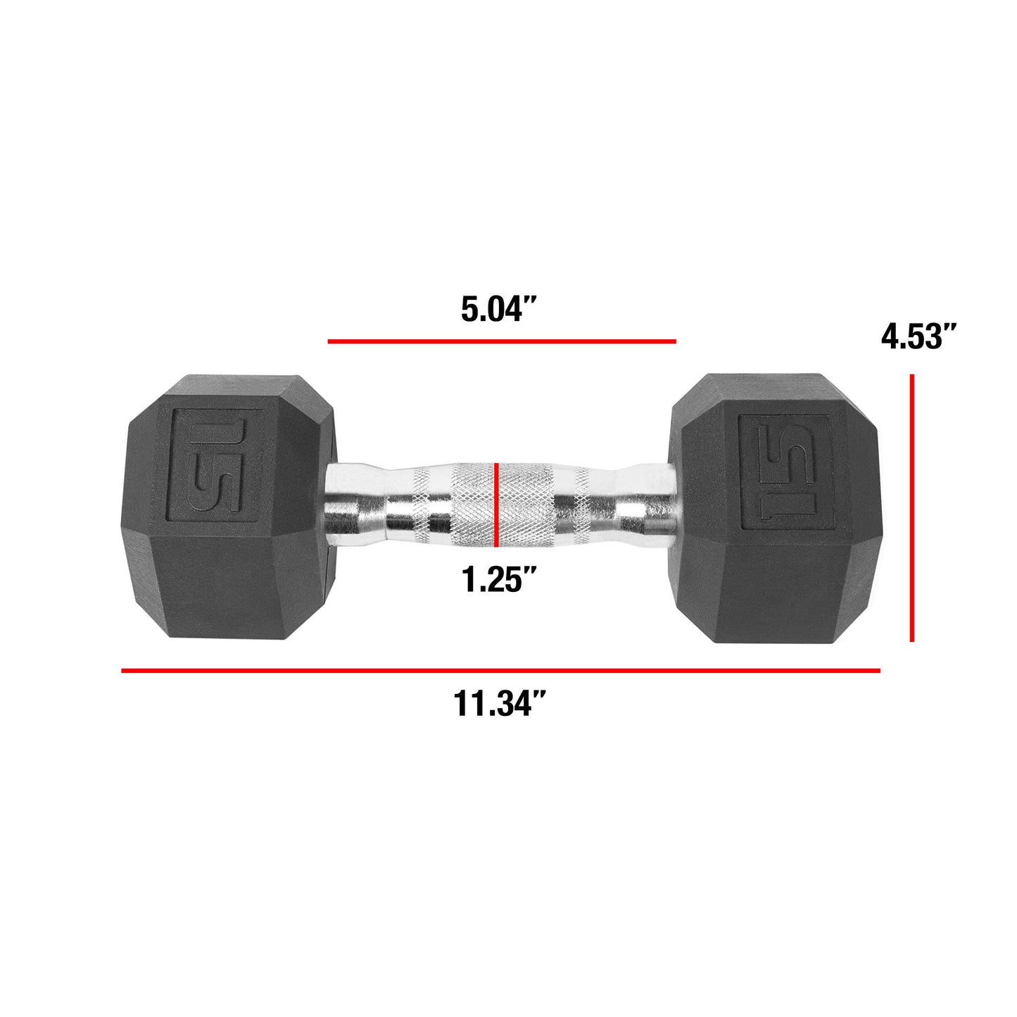 CAP 20 LB 12-Sided Rubber Coated Dumbbell Weight, Rubber Free Weights for Home Gym Strength Training, Black Oxide Handle, Pair