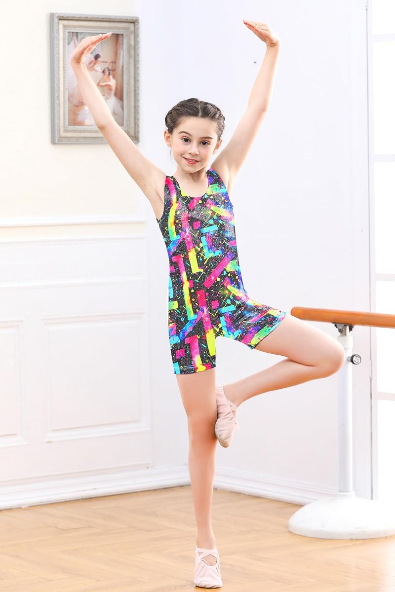 Girls Gymnastics Leotard Unitard with Shorts - 80s90s 5-6 Years (Variation of THIS listing)