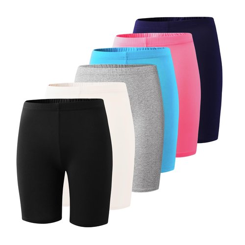 Deuerr Girls 11-12 Years High Rise Modern Activewear Mixed Pattern Black, White Shorts for Yoga, Running, Cycling, Hiking