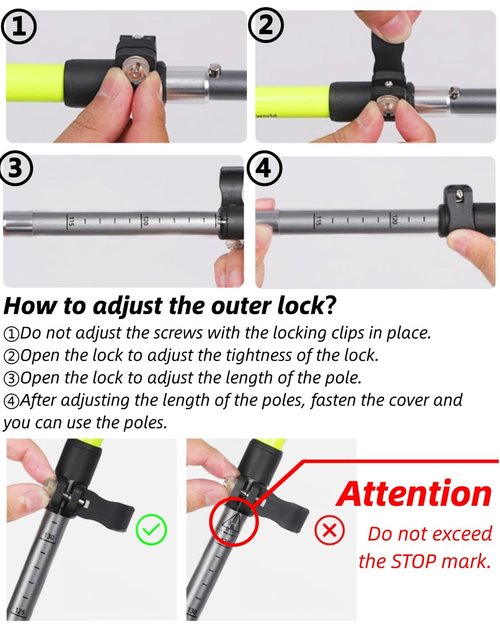 TianfuSpanda Collapsible Hiking Poles 2 Pack, 7075 Aluminum Alloy Trek Poles, Adjustable 45"-53" with Anti-Shock EVA Grips, 3-Section, 260lbs Ultralight Trekking Sticks for Snow Ice Rock Walking