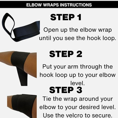 FLEXI MUSCLES Elbow Wraps for Weightlifting (1 Pair) Adjustable Elbow Compression Straps & Joint Support Brace - Ideal for Bench Press, Powerlifting, and Gym Workouts.