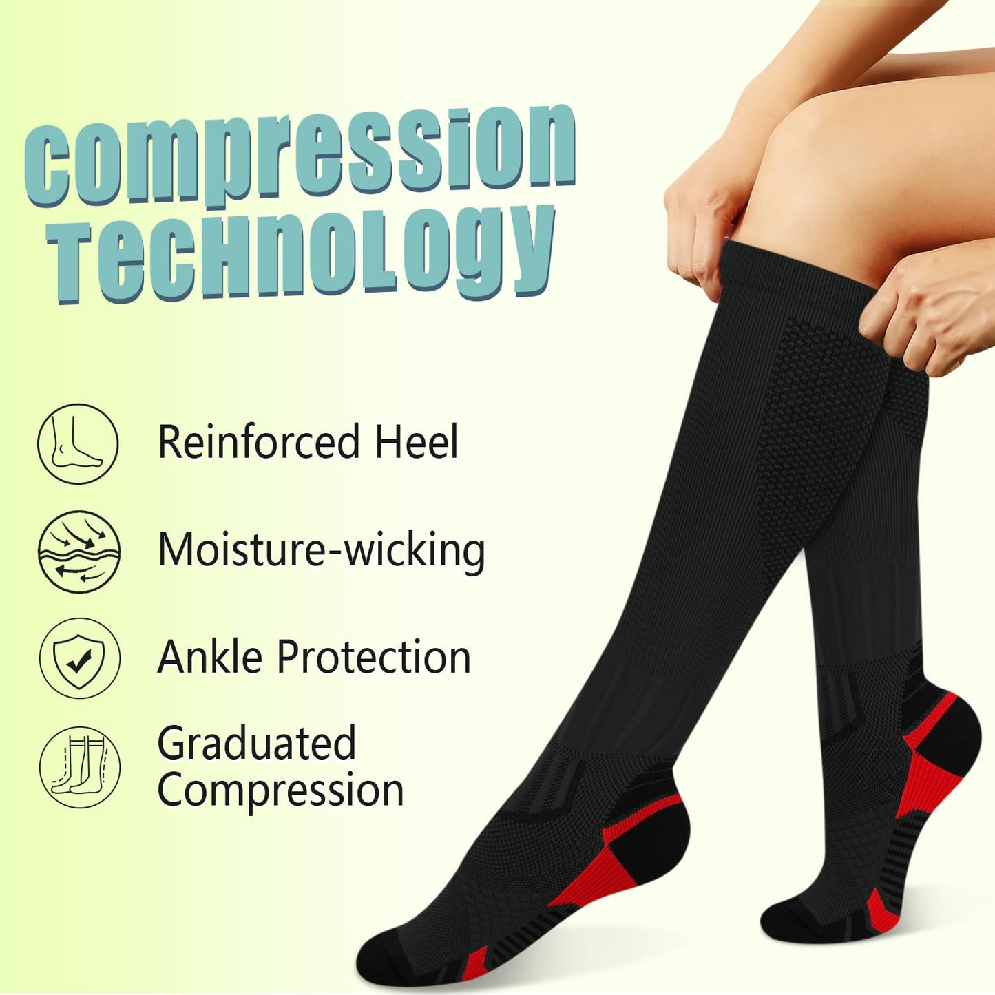 Copper Compression Socks 15-20 mmHg for Men & Women 8 Pairs – Circulation Support for Nurses,Travel,Running,Hiking,Soccer,Gifts,Pregnant,Flying,Workout Compression Socks(S/M)