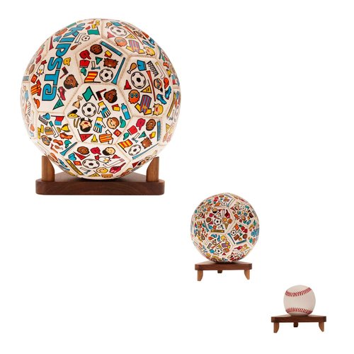 LuxRound Ball Stand Holder Display Stand for Basketball Football Soccer Holder Rack Autographed Ball Memorabilia Display Case Solid Walnut Wood Made Ball Display Stand