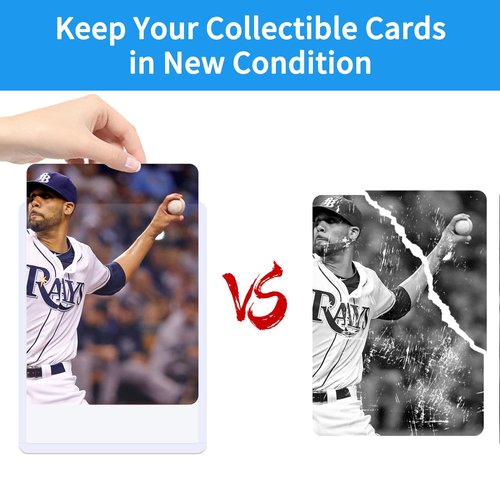 QTYORD 400Pcs Top Loaders for Cards (200Pcs Hard Plastic Card Holders & 200Pcs Penny Card Sleeves) 3" x 4" Toploaders, Card Protector Sleeves for Baseball Football Sports Cards, Standard Trading Cards