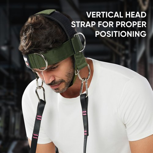 【GurZinn】 Neck Harness Trainer - Adjustable 40" (100cm) Heavy Duty Rope & Neoprene Padding | Improve Neck Strength & Reduce Neck Pain | Gym & Home Use