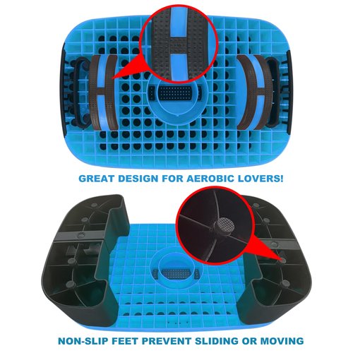 ZUETK 4-In-1 Aerobic Balance Board and Step Up Exercise Platform - Adjustable Multifunctional Balance Board Slant Board, Steppers for Exercise - Home Workout Non Slip Stepper Platform Blue