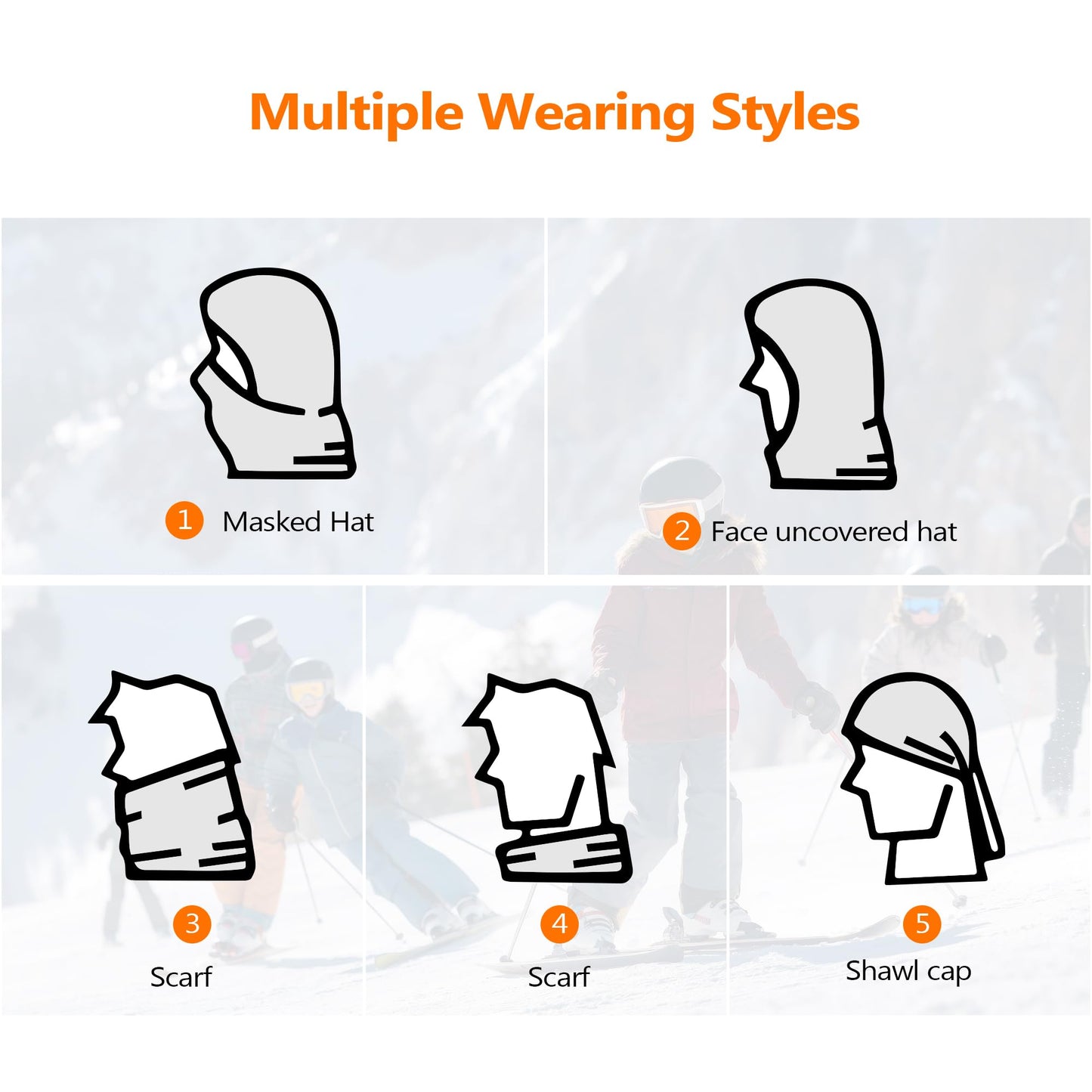 Ski Mask for Men Women Fleece Thermal Cold Weather Balaclava Soft with Drawstring Outdoor Sports Working Winter Face Masks Black