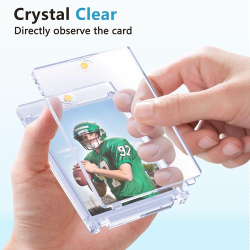 SAMYUCHO 25ct Magnetic Card Holder 35pt Magnetic Card Holders for Trading Cards Display Case Holders Protectors Sleeves Hard Plastic Cover for Sports Game Cards