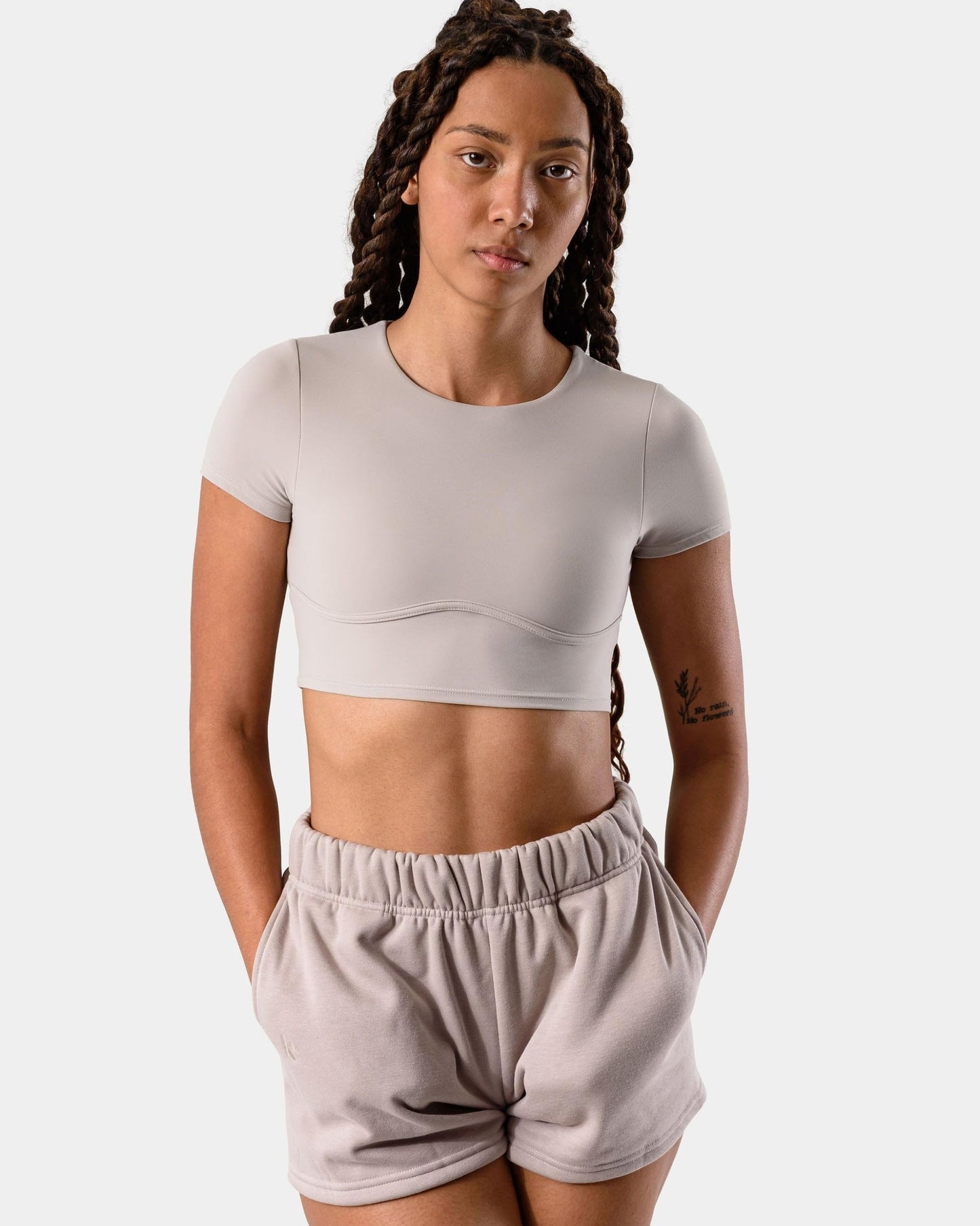 Kamo Fitness CozyTec Sweat Shorts Women High Waisted Lounge Comfy Casual Cotton Shorts with Pockets (Porpoise, M)