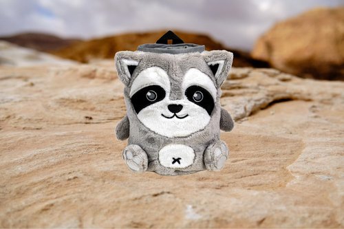 Chalk Bag for Rock Climbing - Cute Racoon Chalk Bag for Bouldering, Gym, Indoor & Outdoor Climbing with Adjustable Belt, Brush Holder & Carabiner