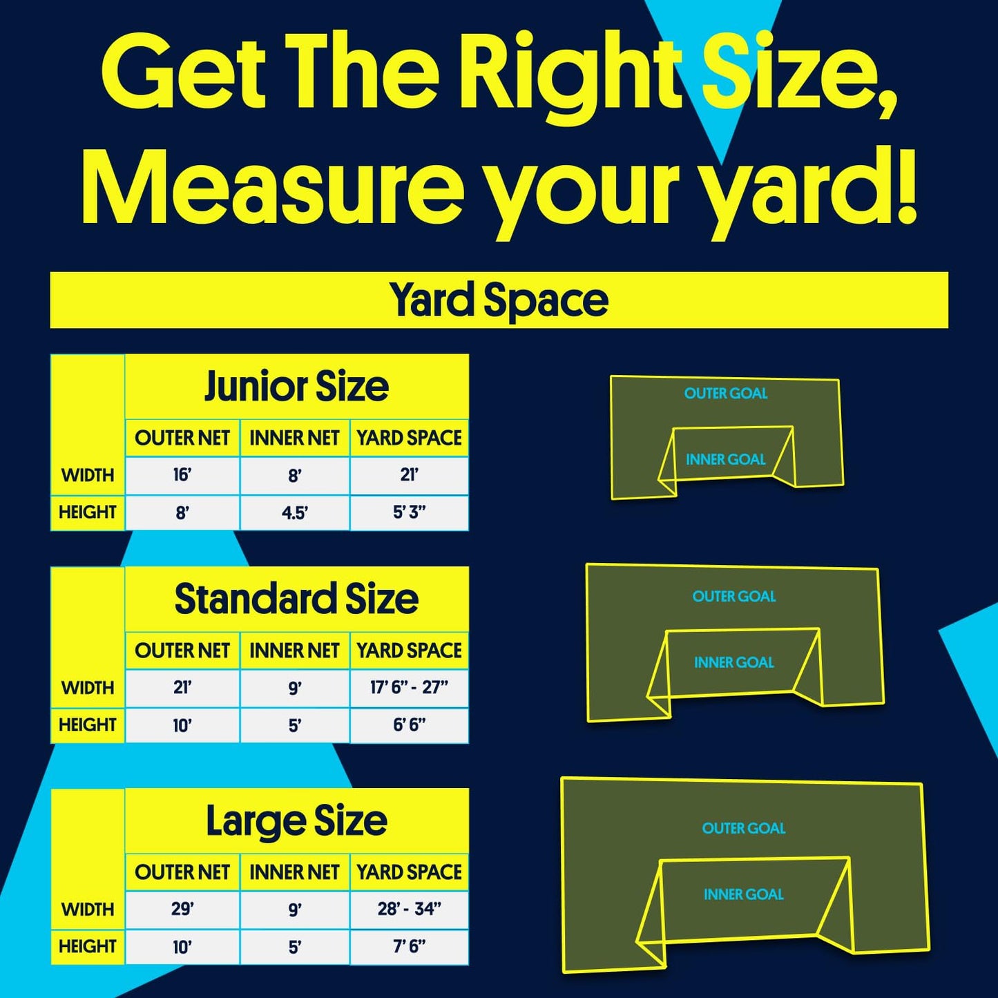 Open Goaaal 3-in-1 Soccer Goal Trainer - Large White - Practice Targets & Soccer Training Equipment - Backstop Net for Backyard - Quick Setup Goal Net & Football Accessories