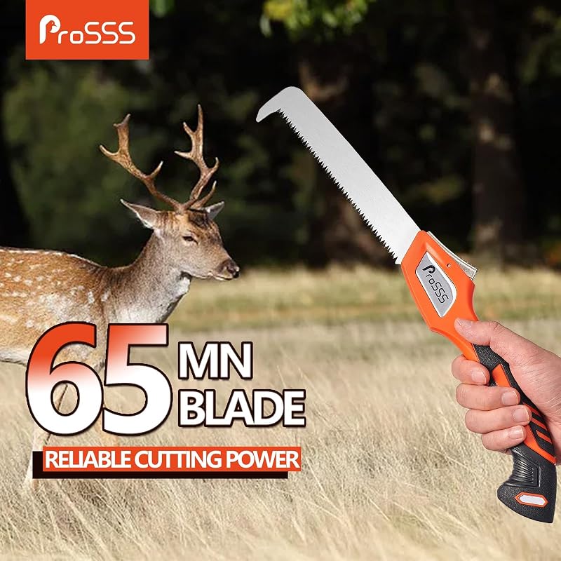ProSSS 7-Inch Folding Hunting Saw with Replaceable 65Mn Blade – Folding Bone Meat Saw