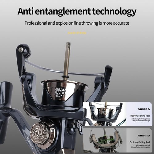 Lightweight Saltwater Spinning Reel for Multi-Water Lure Fishing, Carbon Fiber Body, Waterproof Seals, Anti-Tangle tech, Smooth Casting, Left-Right Interchangeable Handle (Air3000Pro)