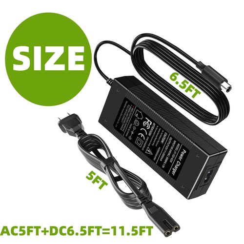 42V Charger for Phantomgogo A9 A8 Phantom GO A9 Foldable Electric Scooter 350W Motor 36V 10.4Ah Lithium-ion Battery Power Adapter Cord Cable