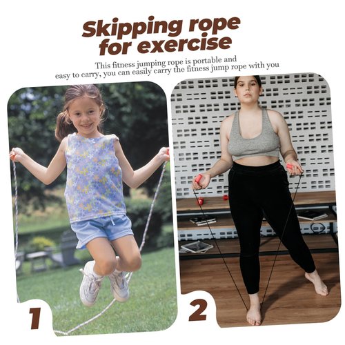 GANAZONO Wooden Handle Rope Jump Rope for Fitness Physical Education Equipment Indoor