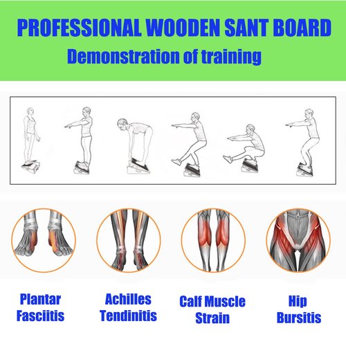 Slant Board for Calf Stretching Squats Calf Stretcher Incline Stretch Adjustable Wooden Wedge Footrest Professional for Knees Ankle Heel Feet Leg