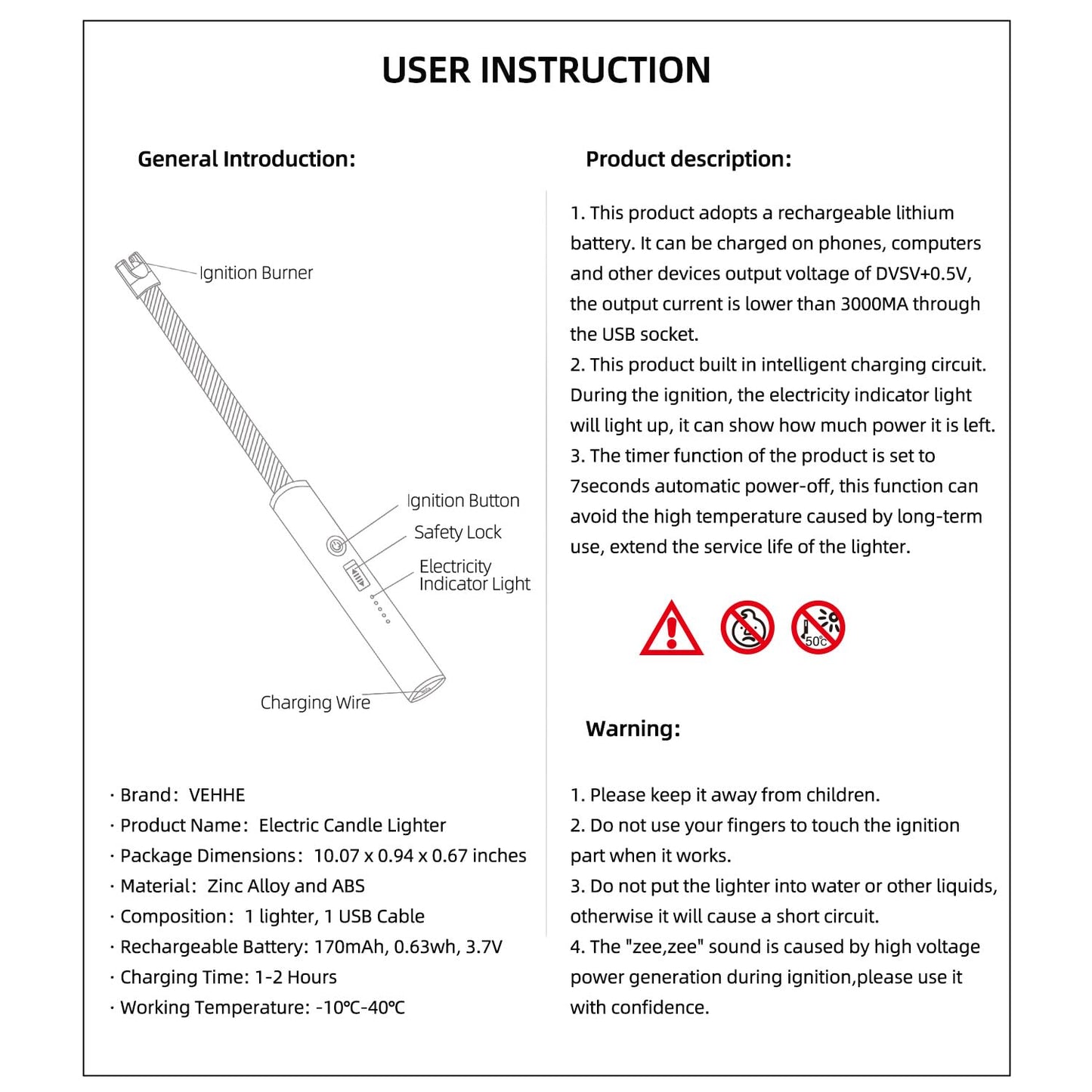 VEHHE Candle Lighter, Electric Rechargeable Arc Lighter with LED Battery Display Long Flexible Neck USB C Lighters for Light Candles Gas Stoves Camping Barbecue
