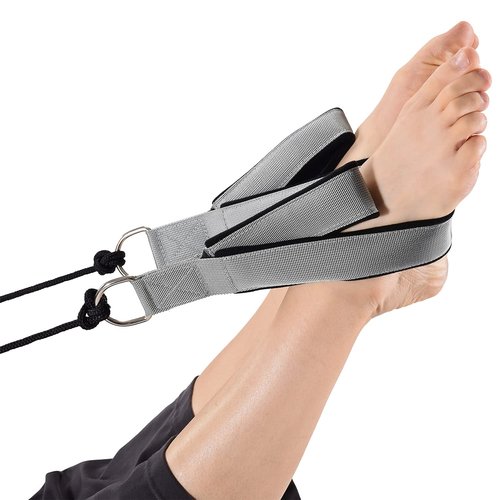 Stamina Products AeroPilates Wide Double Loop Hand and Foot Padded Foam Straps with Textured Surface and Carrying Bag, Gray (Set of 2)