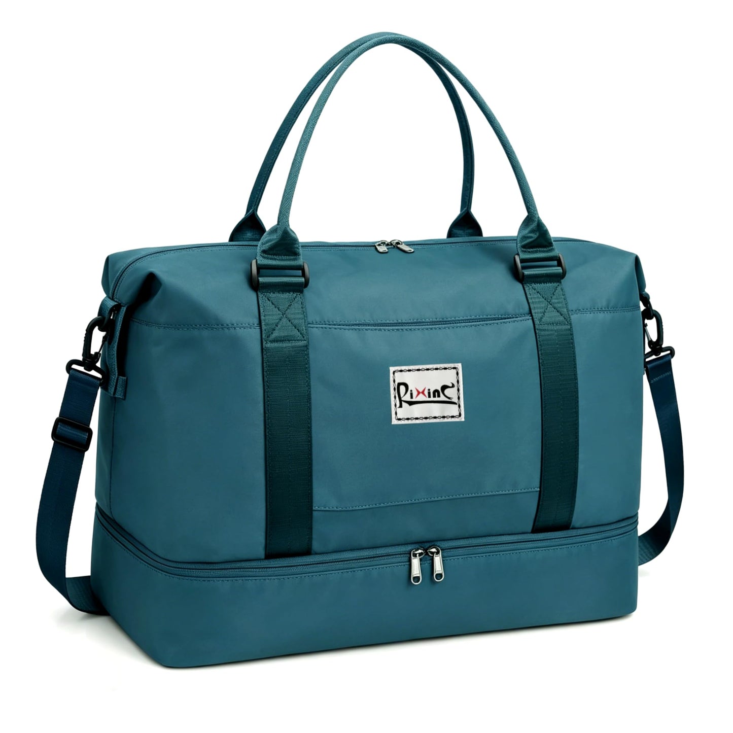 BELiXP Women Travel Duffel Bag, Carry on Weekender Overnight Bag for Women, Travel Tote Bag with Shoe Compartment & Wet Pocket, Lightweight Travel Bag for Vacation Sports Gym (Peacock Blue, L)