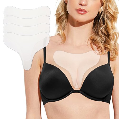 4 Pcs Silicone Chest Wrinkle Patches, Extra Large Reusable Anti-Aging Pads, Chest Patch for Deep Fine Line & Wrinkle Treatment, Overnight Medical Grade Wrinkle Pad for Women, Skin Hydration