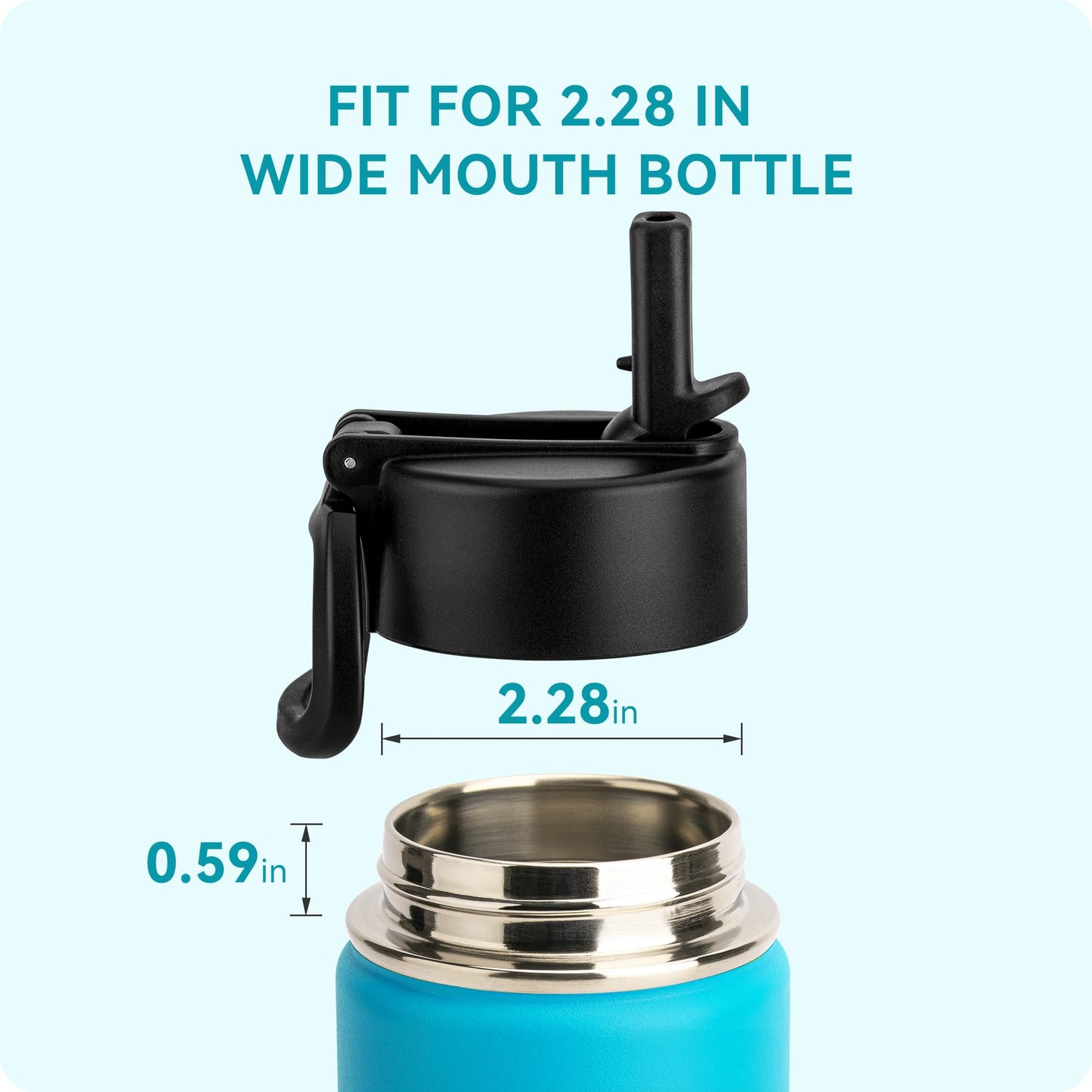 Soledea 2 Pcs Straw Lid for Hydro Flask Wide Mouth