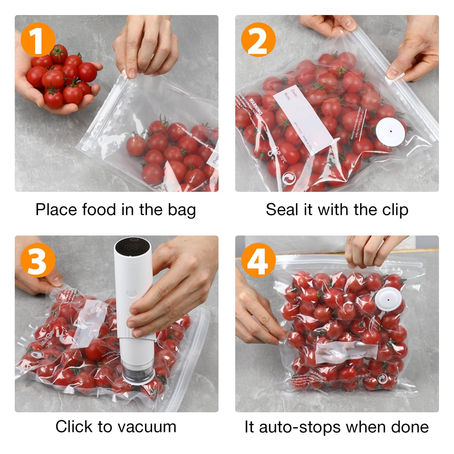 GURITHE Compact Vacuum Sealer for Food, Handheld Vacuum Sealer Machine with 30 Reusable Bags, Portable Automatic Food Sealer for Freezer Storage, Travel, Camping