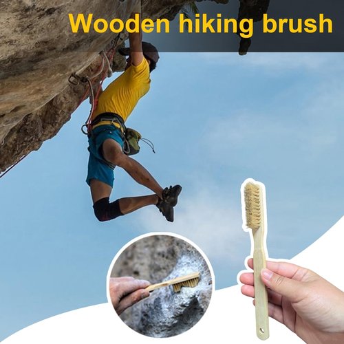 LEAQU Bouldering Brush with Thick Ultra Durable Boar's Hair Bristles,Perfect Rock Climbing Brushes for Rock Climbing Holds on Climbing Wall as Climbing Chalk Brush Indoor or Outdoor H