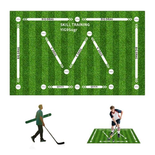 Premium Field Hockey Training mat, Improve Skills, Perfect Ball Control and Drag Ball Hockey Training Equipment for Indoor and Outdoor Practice, The Best Gift for Hockey Training Enthusiasts - 63 x 39 in
