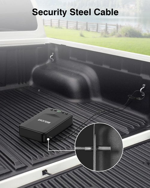 MOLICAR Gun Safe for Handgun Small Biometric Pistol Safe Fingerprint Quick Access Portable Gun Lock Box for Cars Travel Nightstand Bedside