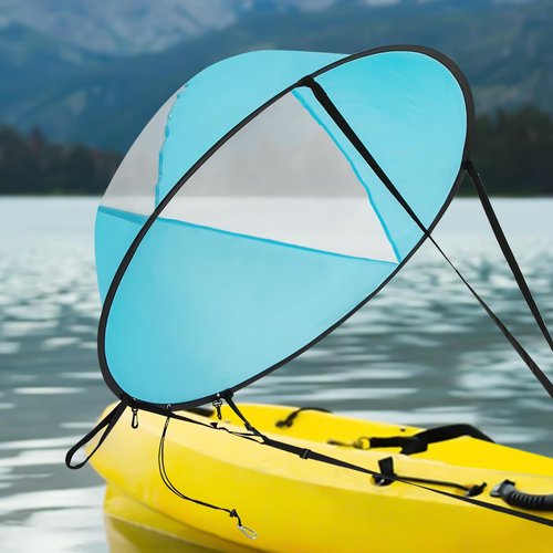 Paddle Board Sails,Durable Paddle Board Wind Sail,Foldable Simle Sail,Blue,Round Downwind Sail,Kit Kayak Wind Sail Kayak Paddle Board Accessories,for Paddle Boards, Kayaks, and Canoes.