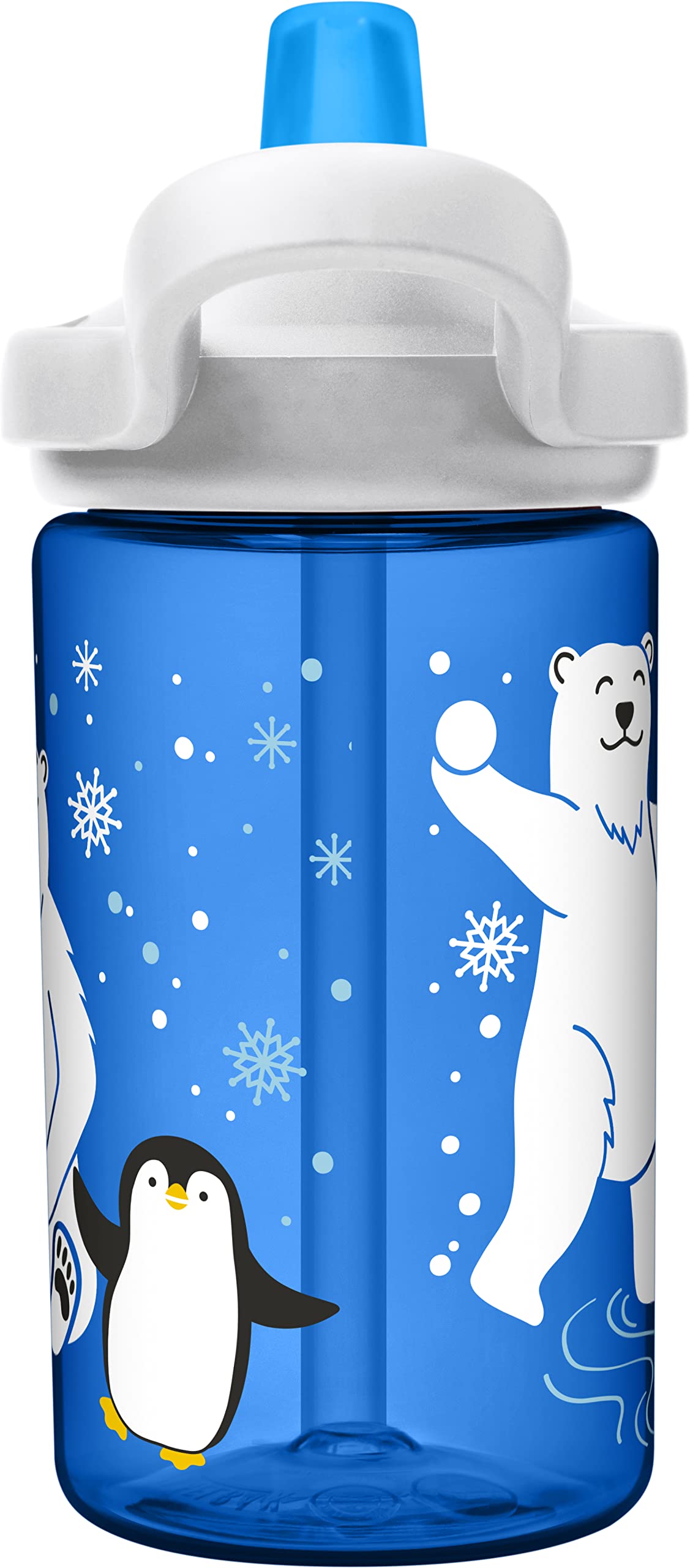 CamelBak Eddy+ Kids Bite Valve Straw Tritan Renew Water Bottle Arctic Friends, 14oz