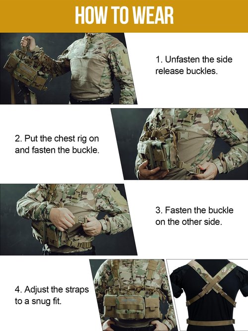 OneTigris Vulture Chest Rig, MOLLE Chest Rigs Tactical Chest Rig Dangler Pouch Utility Admin Pouch IFAK Medical Organizer