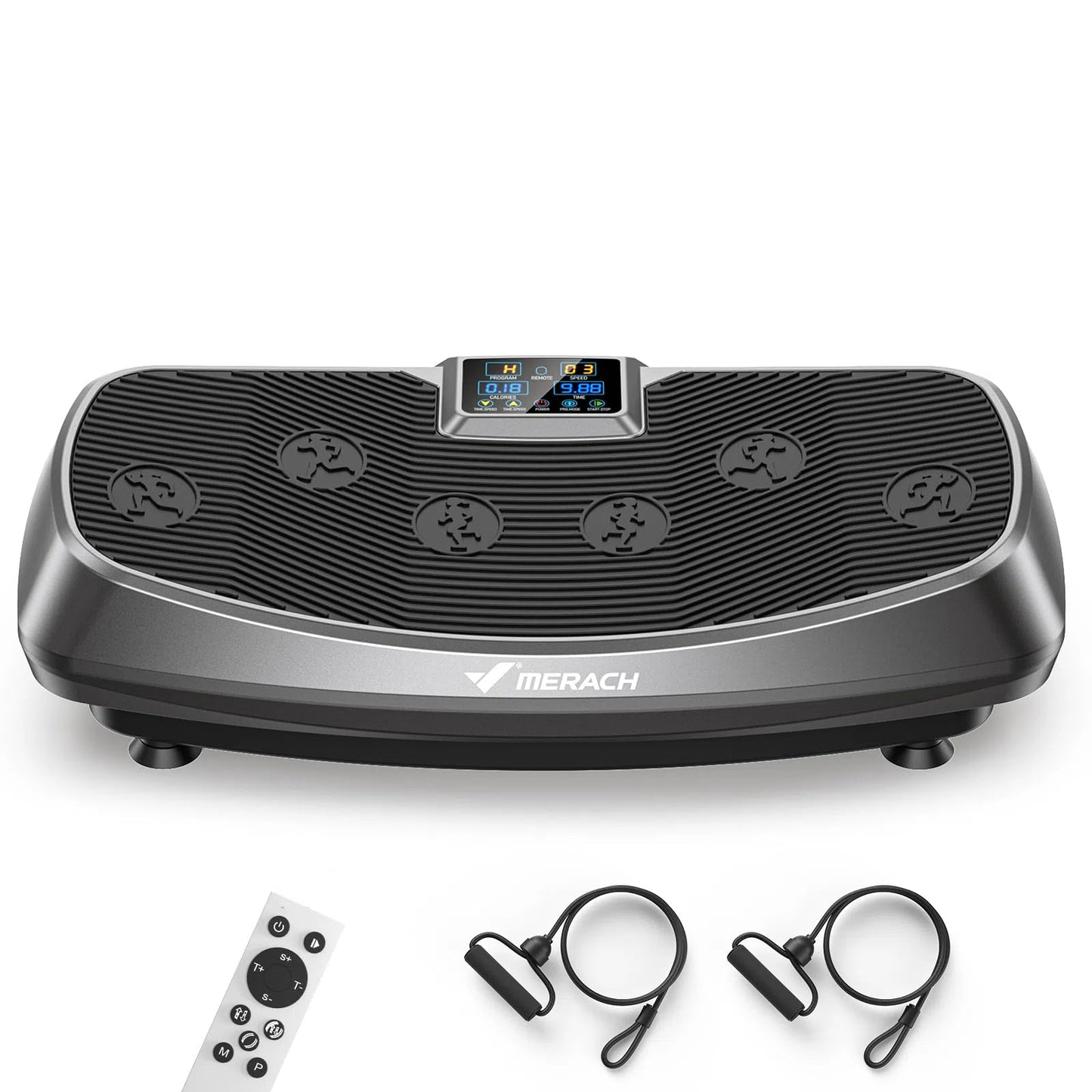 MERACH Vibration Plate Exercise Machine, 3D & 4D Vibration Plate for Lymphatic Drainage Weight Loss with 2 Tension Ropes, Whole Body Vibration Platform for Women Men, Exercise Equipment for Home
